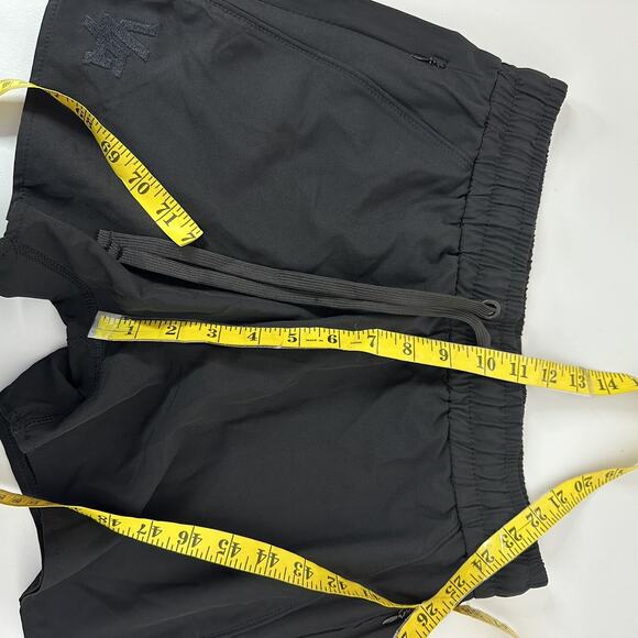 Young LA Shorts Womens Medium Black Lined Pull on Elastic Waist Zip pockets - Picture 9 of 11